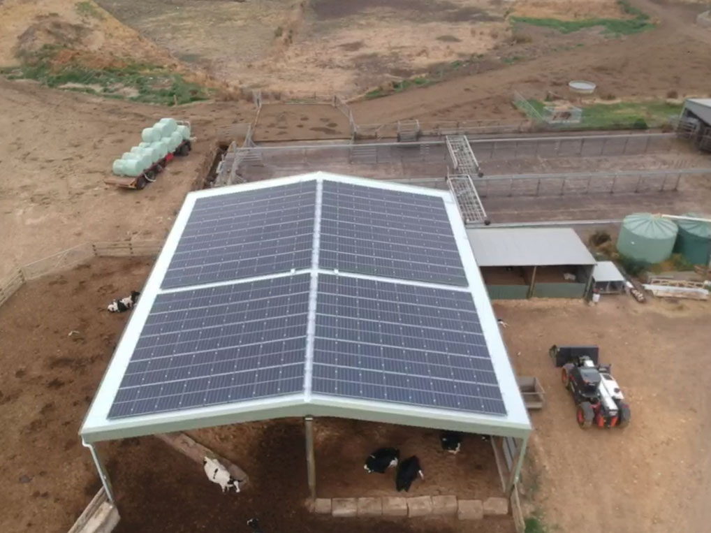 65kW Canadian Solar array on dairy farm shed roof