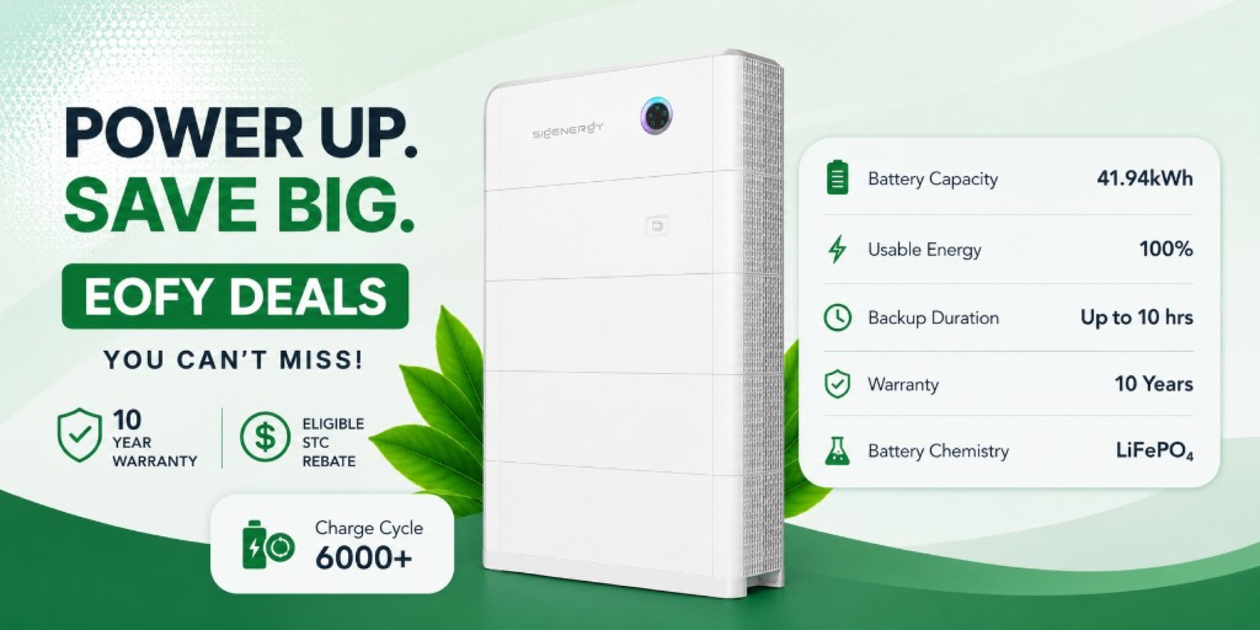 Sigenergy battery storage - Power Up Save Big EOFY Deals
